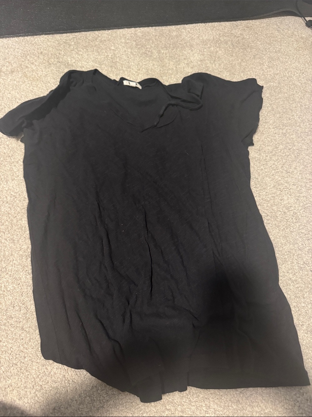 LNA Black V-Neck Short Sleeve Tee